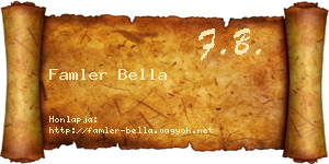 Famler Bella névjegykártya